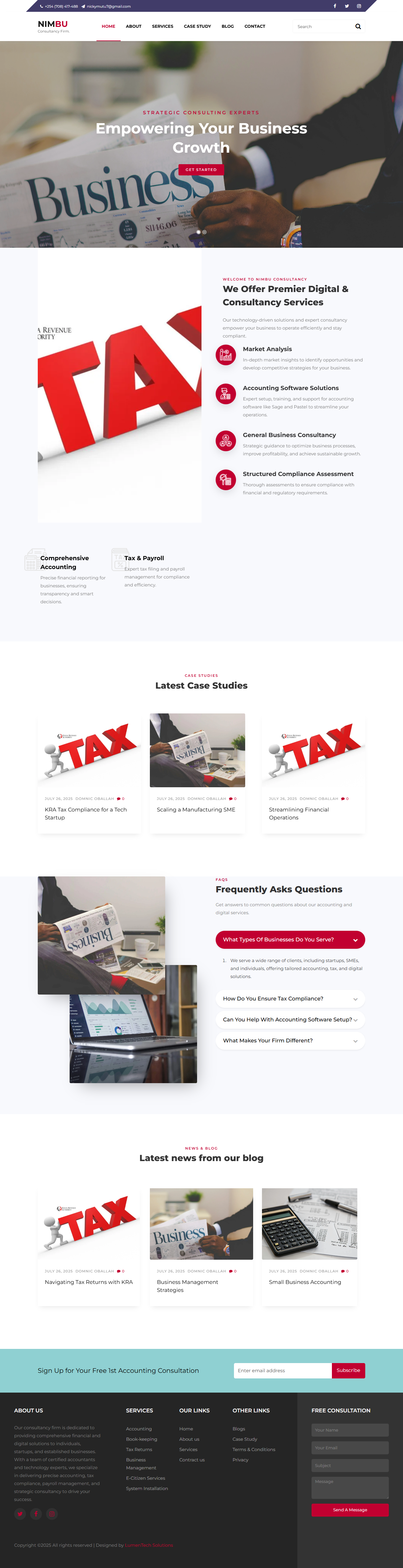 Nimbu Firm – Agency Services Website